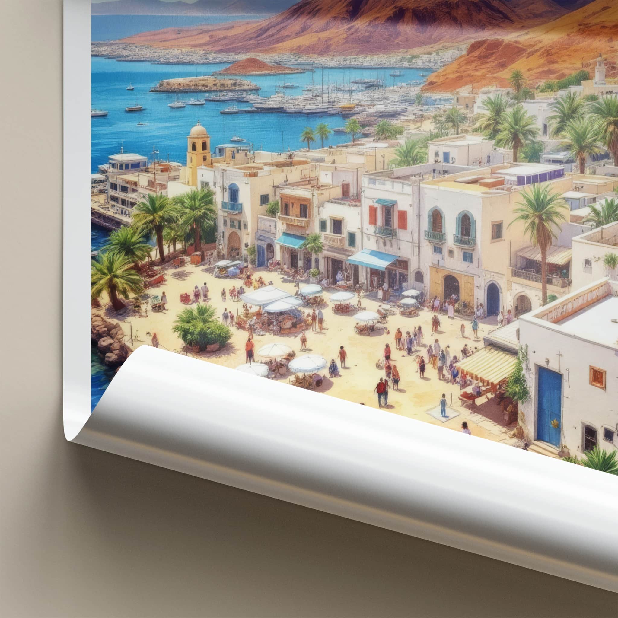 Aden Poster - Yemen Travel Art - Vibrant Coastal Town Home Decor