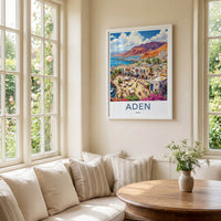 Aden Poster - Yemen Travel Art - Vibrant Coastal Town Home Decor