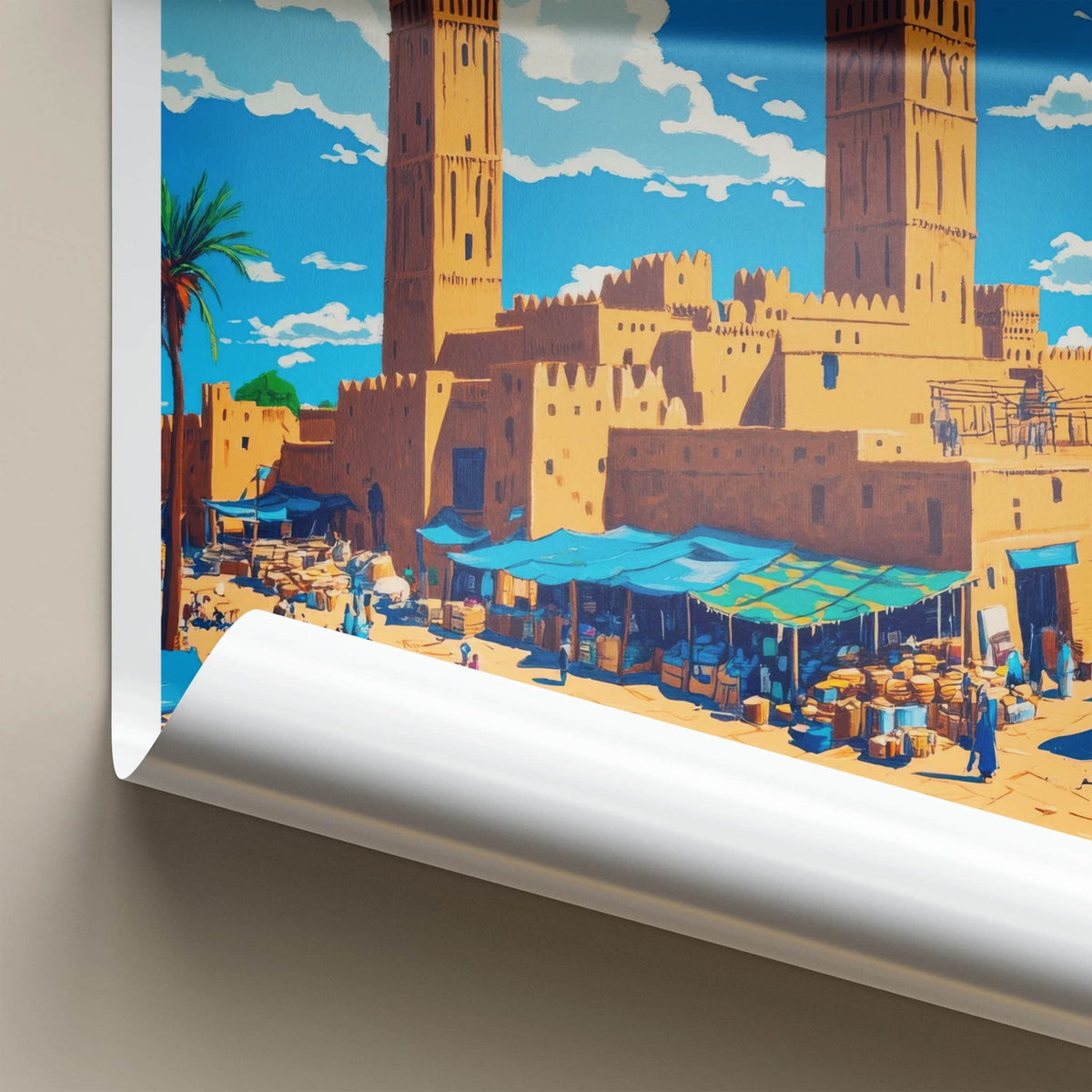 Agadez Poster - Niger Travel Art - Ancient City Market Wall Decor