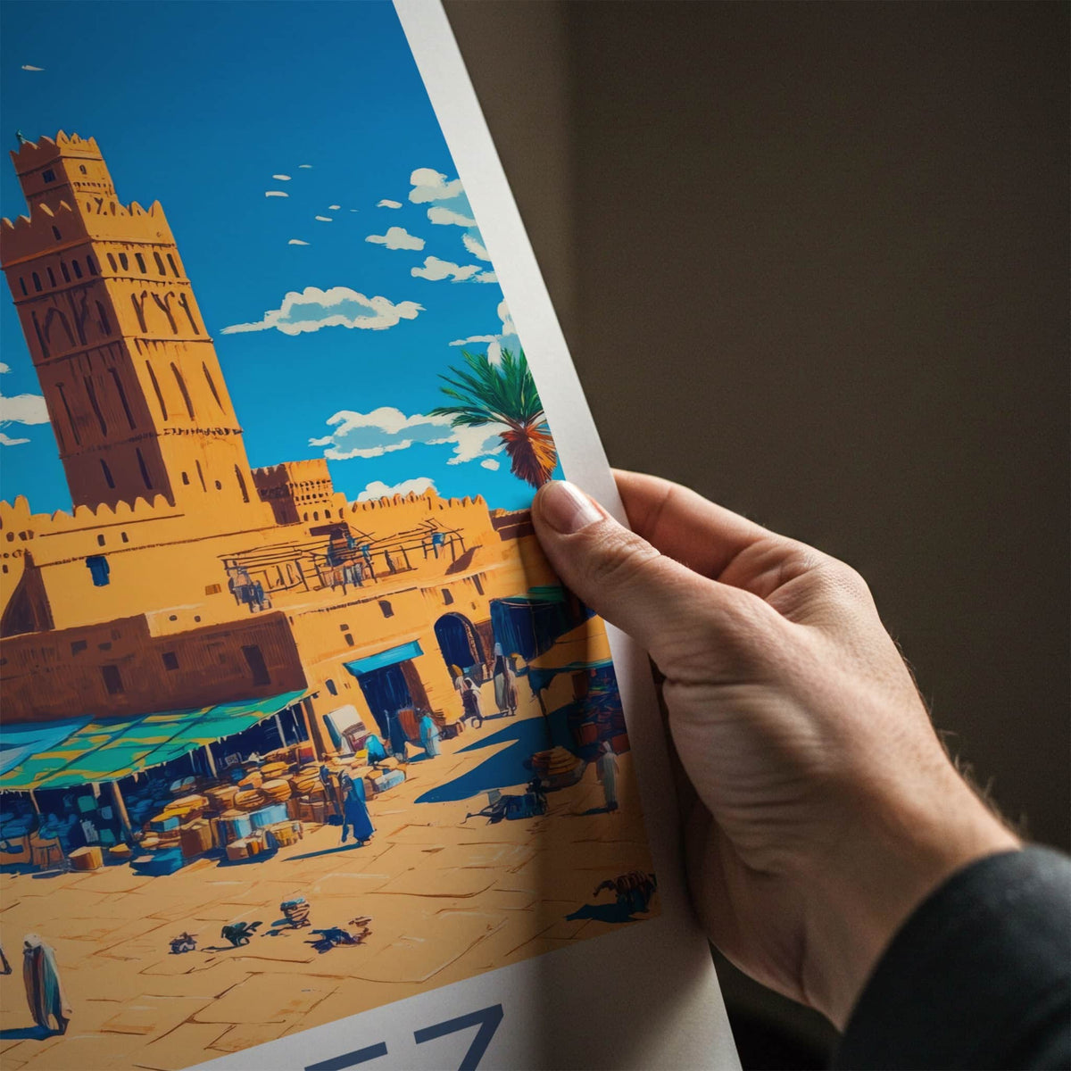 Agadez Poster - Niger Travel Art - Ancient City Market Wall Decor