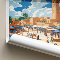 Agadez Poster - Niger Travel Art - Bustling Desert Market Wall Decor