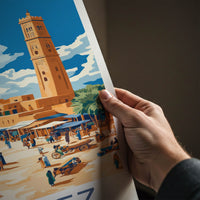 Agadez Poster - Niger Travel Art - Bustling Desert Market Wall Decor