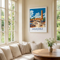 Agadez Poster - Niger Travel Art - Bustling Desert Market Wall Decor