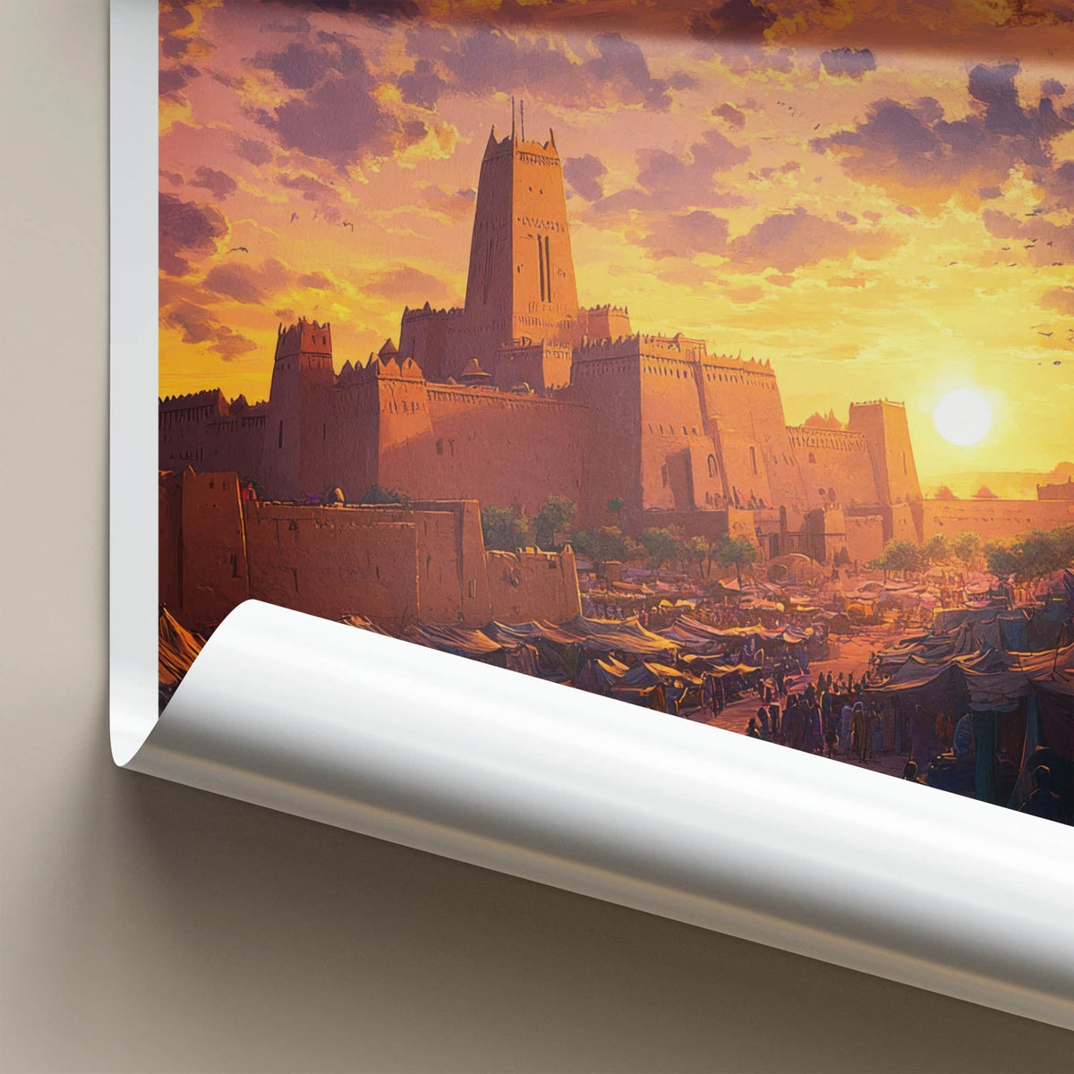 Agadez Poster - Niger Travel Art - Desert City Sunset Home Decor