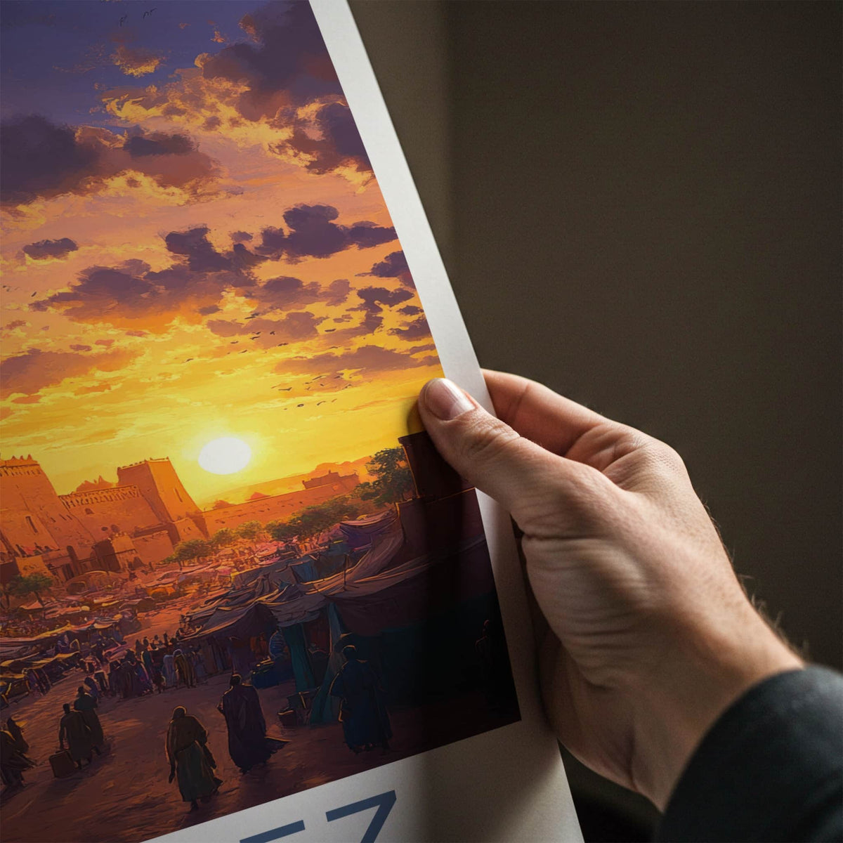 Agadez Poster - Niger Travel Art - Desert City Sunset Home Decor