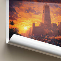 Agadez Poster - Niger Travel Art - Desert Market Sunset Home Decor