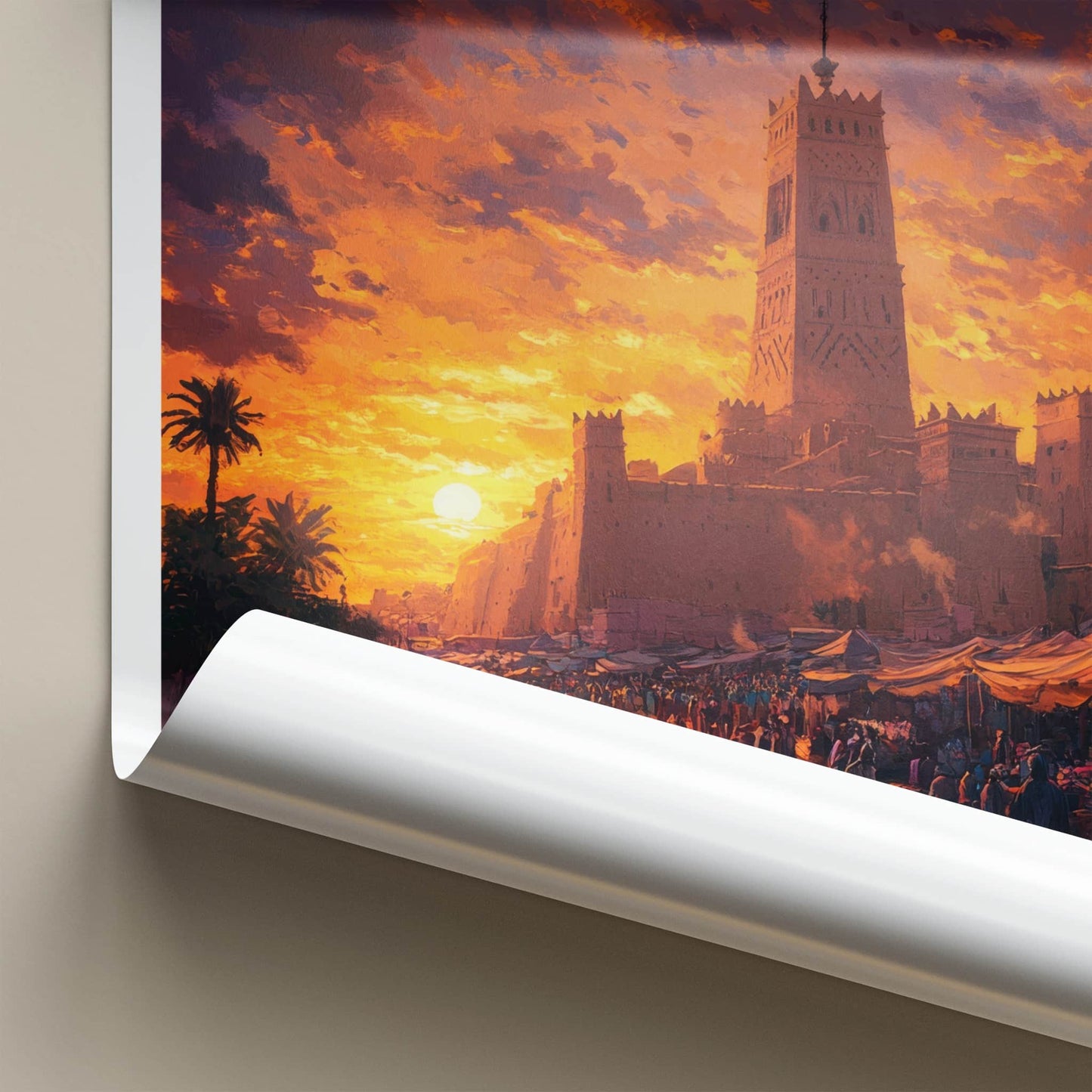 Agadez Poster - Niger Travel Art - Desert Market Sunset Home Decor