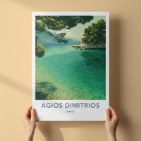 Agios Dimitrios Poster - Greece Travel Art - Clear Aegean Waters Home Decor