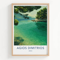 Agios Dimitrios Poster - Greece Travel Art - Clear Aegean Waters Home Decor