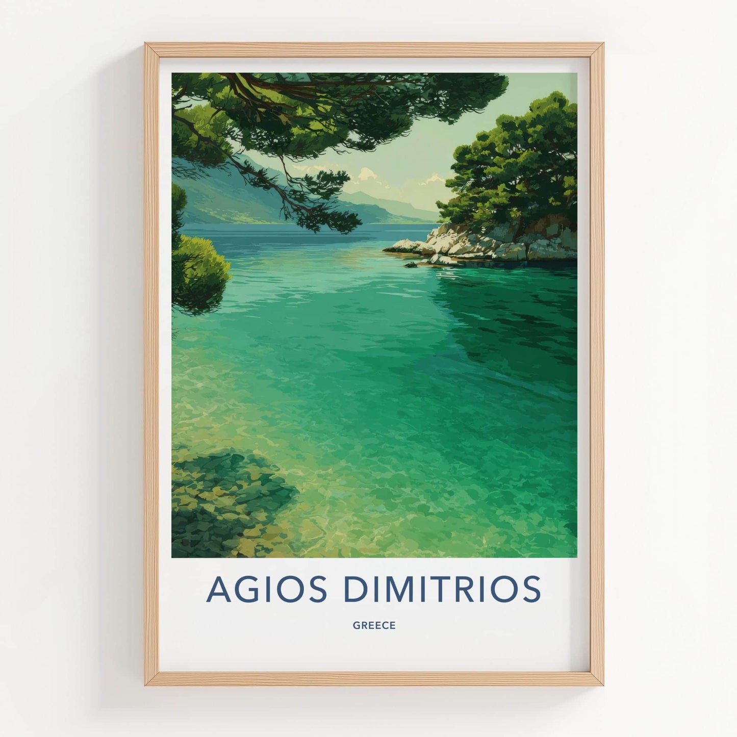 Agios Dimitrios Poster - Greece Travel Art - Clear Aegean Waters Home Decor