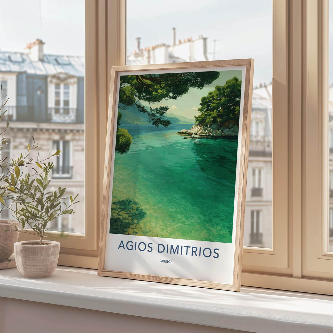 Agios Dimitrios Poster - Greece Travel Art - Clear Aegean Waters Home Decor