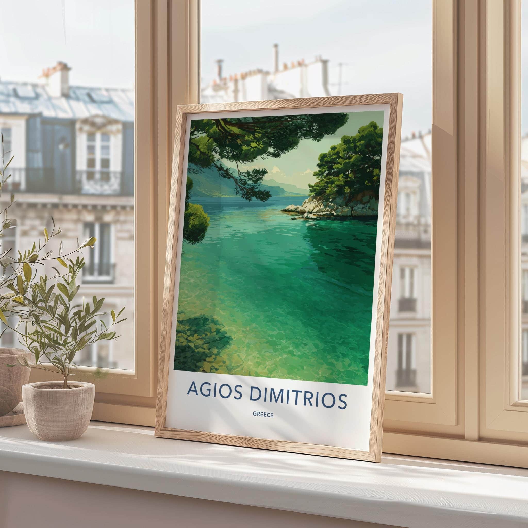 Agios Dimitrios Poster - Greece Travel Art - Clear Aegean Waters Home Decor