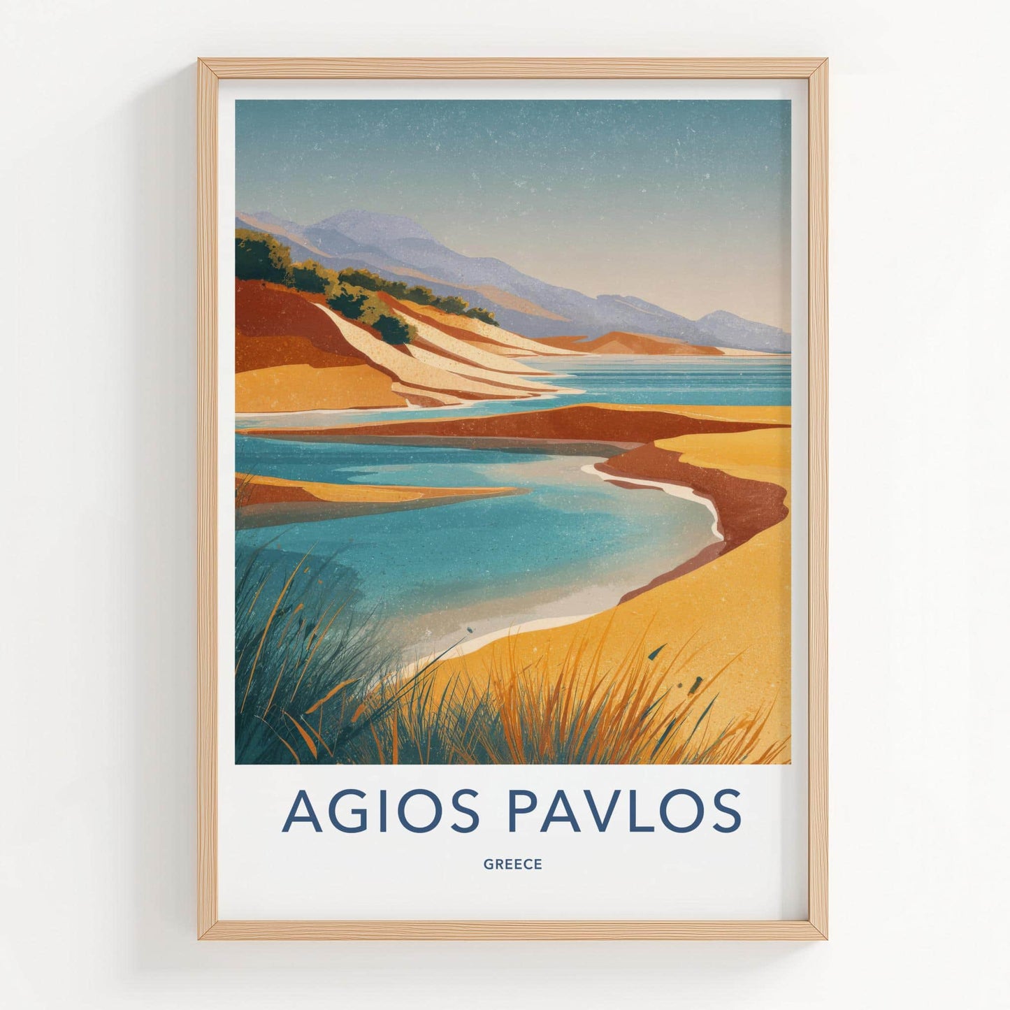 Agios Pavlos Poster - Greece Travel Art - Serene Beach Scene Wall Decor