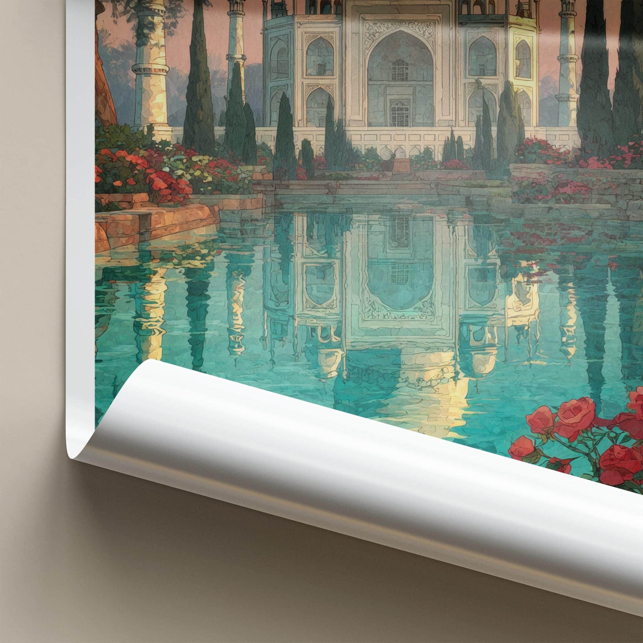 Agra Poster - India Travel Art - Serene Reflection Wall Decor