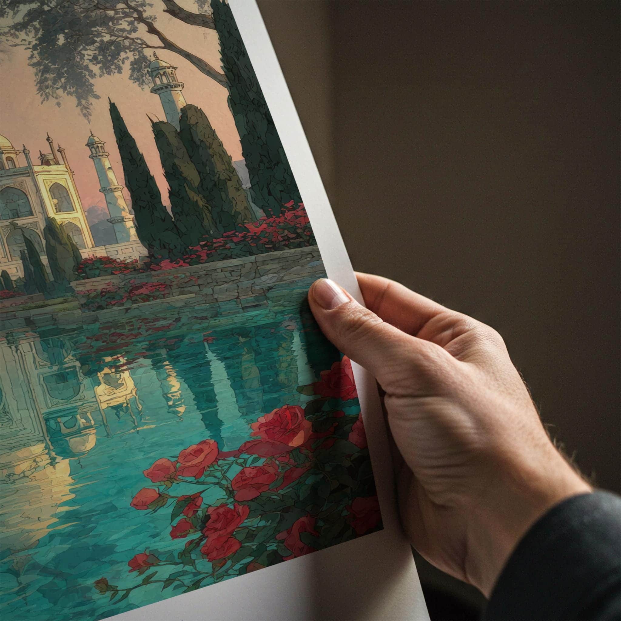 Agra Poster - India Travel Art - Serene Reflection Wall Decor