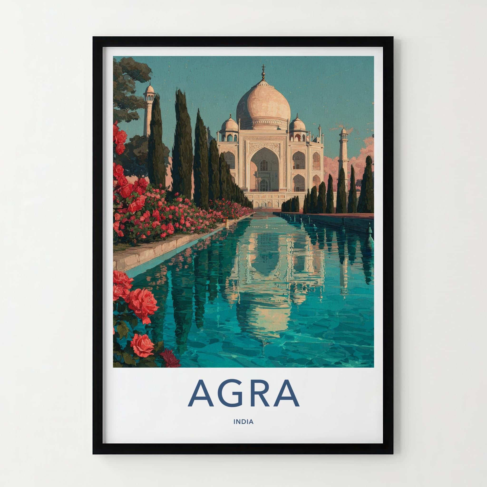 Agra Poster - India Travel Art - Taj Mahal Home Decor