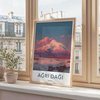 Agri Dagi Poster - Turkiye Travel Art - Vibrant Mountain Sunset Home Decor