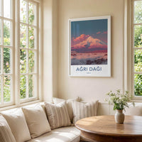 Agri Dagi Poster - Turkiye Travel Art - Vibrant Mountain Sunset Home Decor