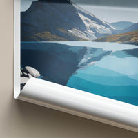 Agvatnet Poster - Norway Travel Print - Layered Lake Mountain Wall Decor