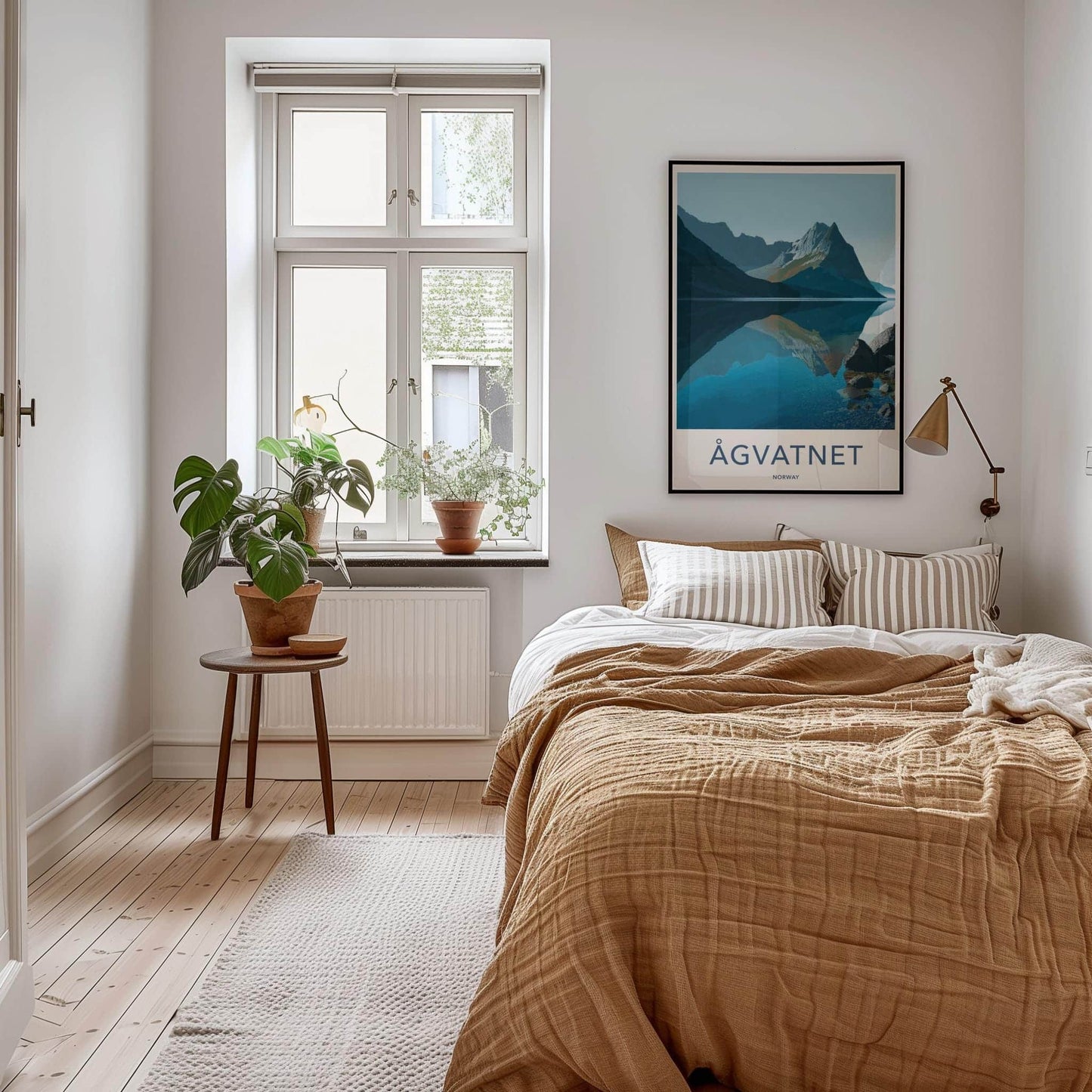 Agvatnet Poster - Norway Wall Art - Mountain Lake Reflection Home Decor