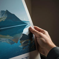 Agvatnet Poster - Norway Wall Art - Mountain Lake Reflection Home Decor