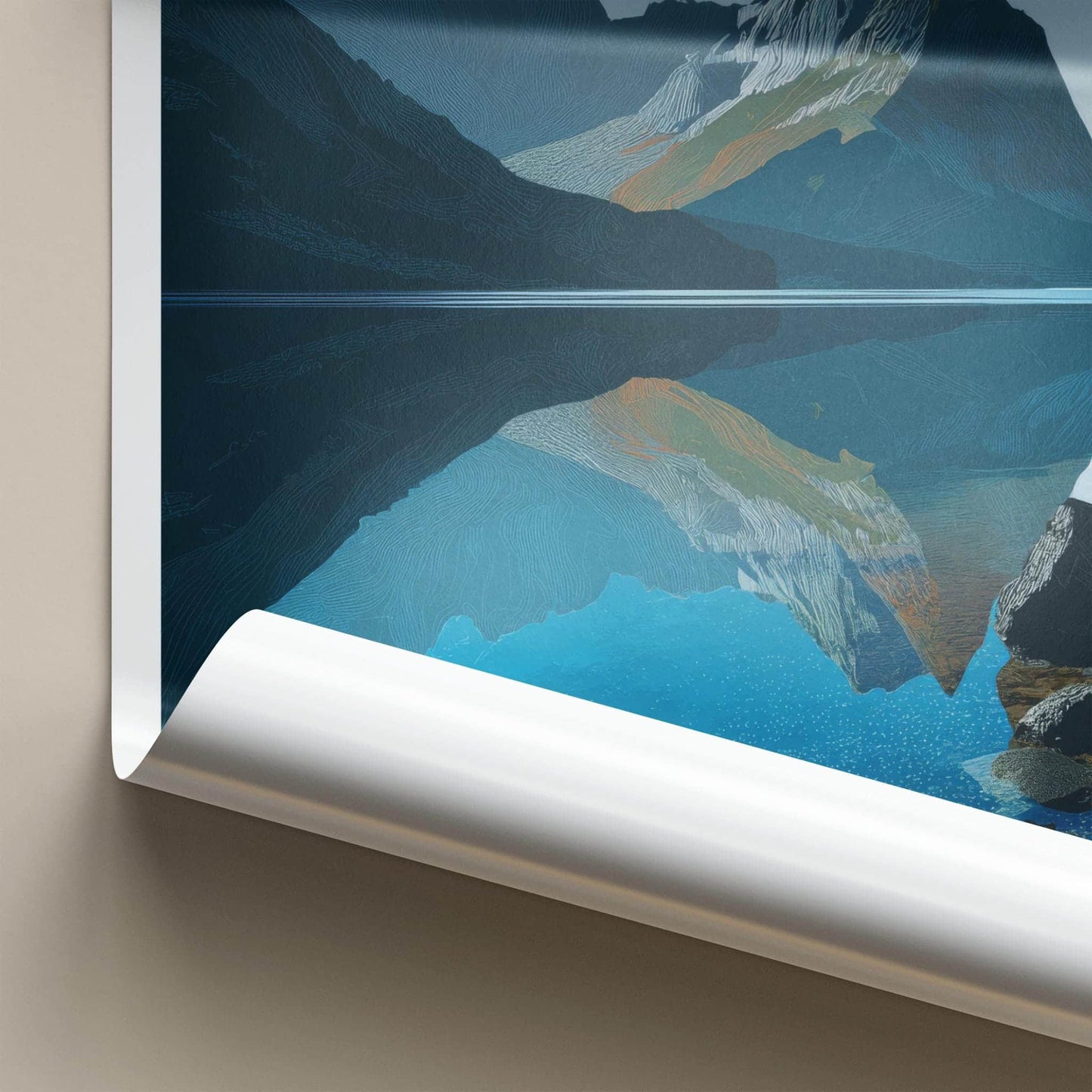 Agvatnet Poster - Norway Wall Art - Mountain Lake Reflection Home Decor