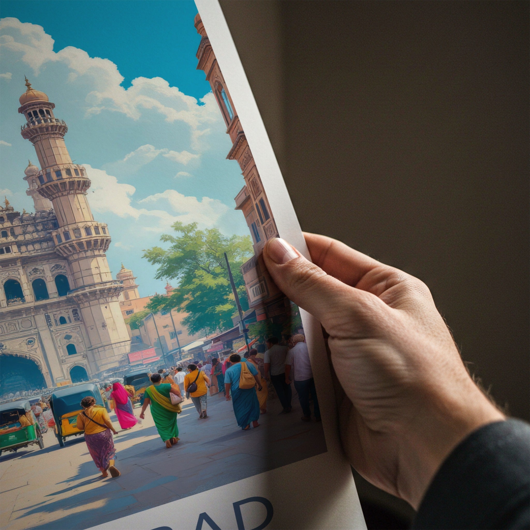 Ahmedabad Poster - India Travel Art - Gujarat Historic City Street Home Decor