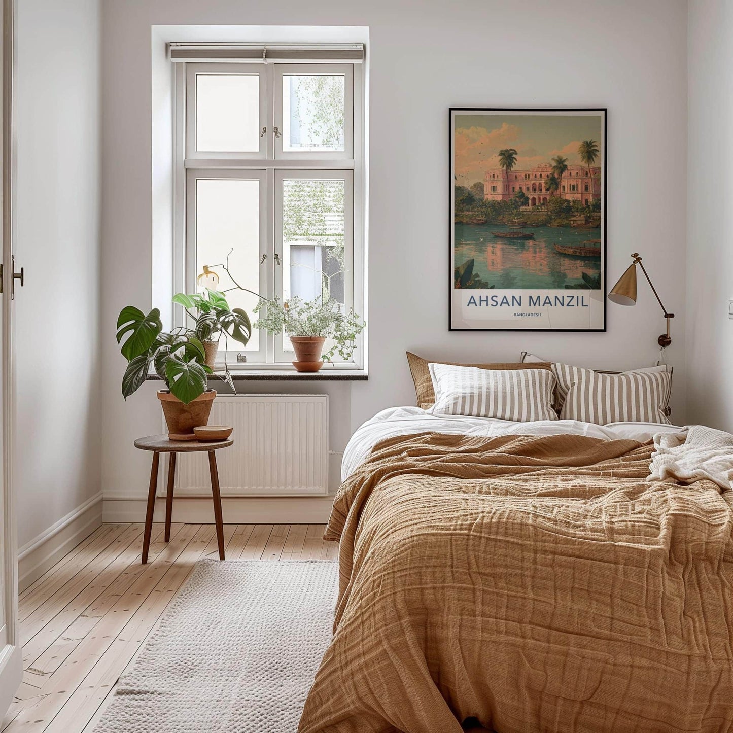 Ahsan Manzil Poster - Bangladesh Travel Illustration - Tropical Pink Palace Home Decor