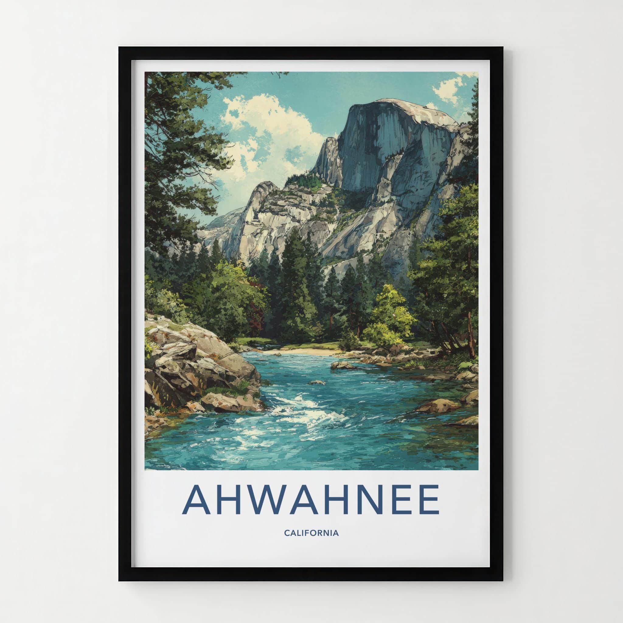 Ahwahnee Poster - California Wall Art - Majestic Valley River Home Decor
