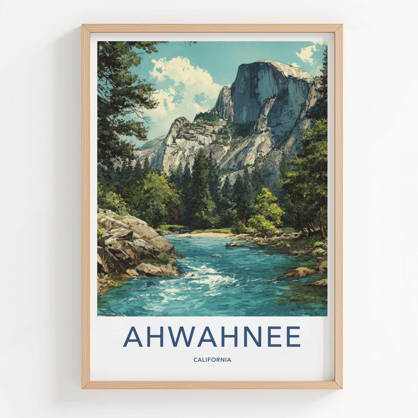 Ahwahnee Poster - California Wall Art - Majestic Valley River Home Decor