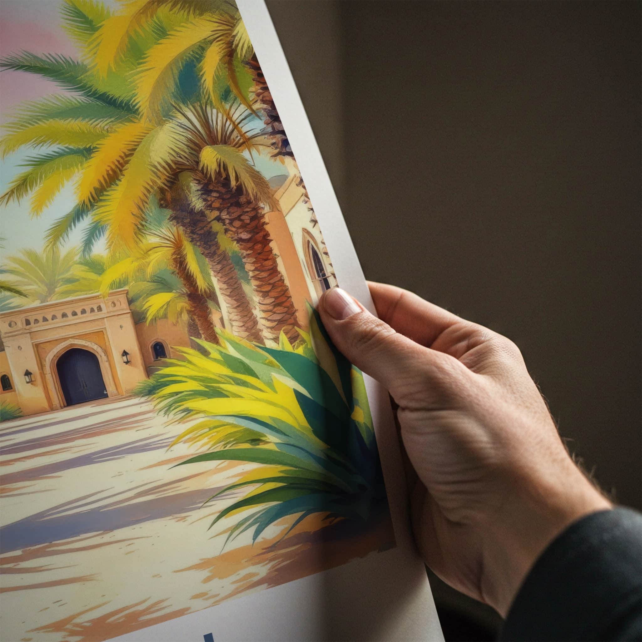 Al Ain Poster - United Arab Emirates Art Print - Palm Lined Entrance Gallery Art