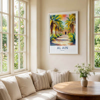 Al Ain Poster - United Arab Emirates Art Print - Palm Lined Entrance Gallery Art