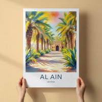 Al Ain Poster - United Arab Emirates Art Print - Palm Lined Entrance Gallery Art