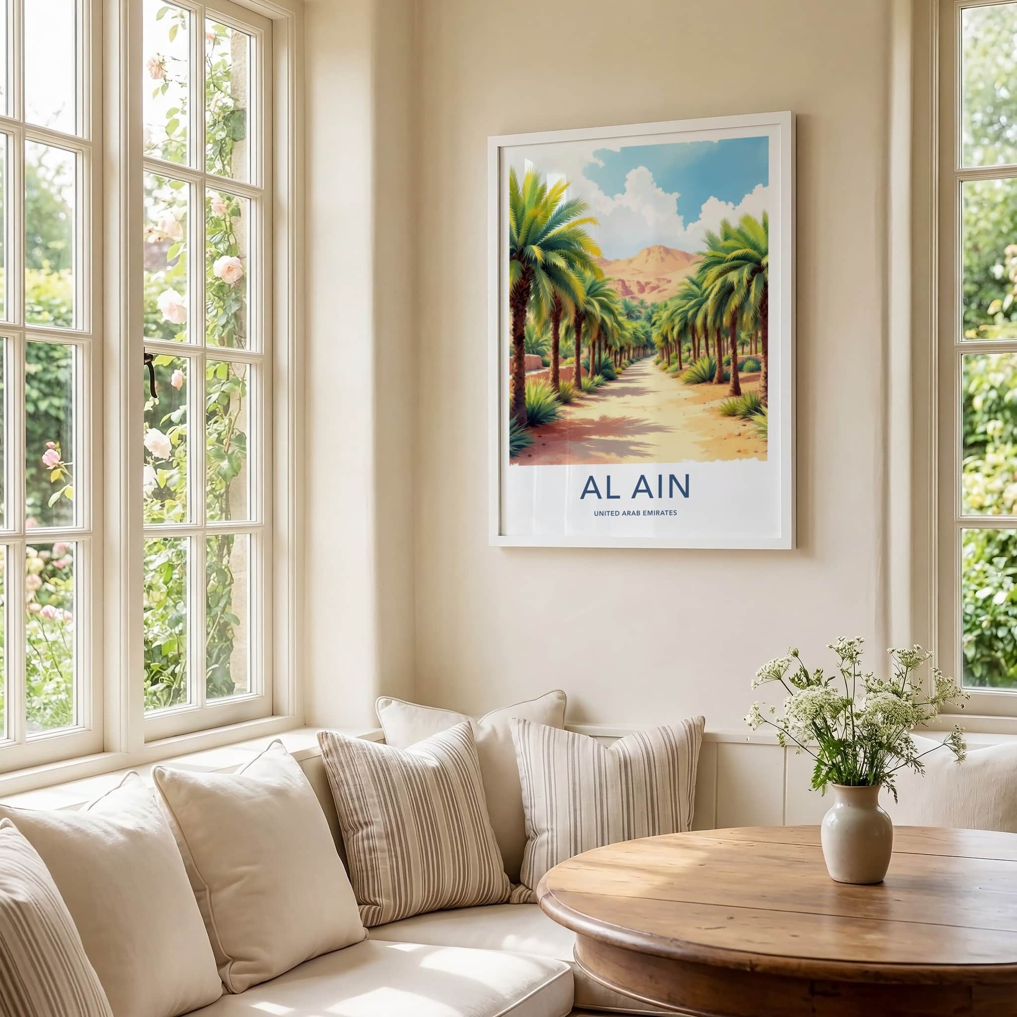 AL Ain Poster United Arab Emirates Palm Trees Desert Fine Art Wall Art