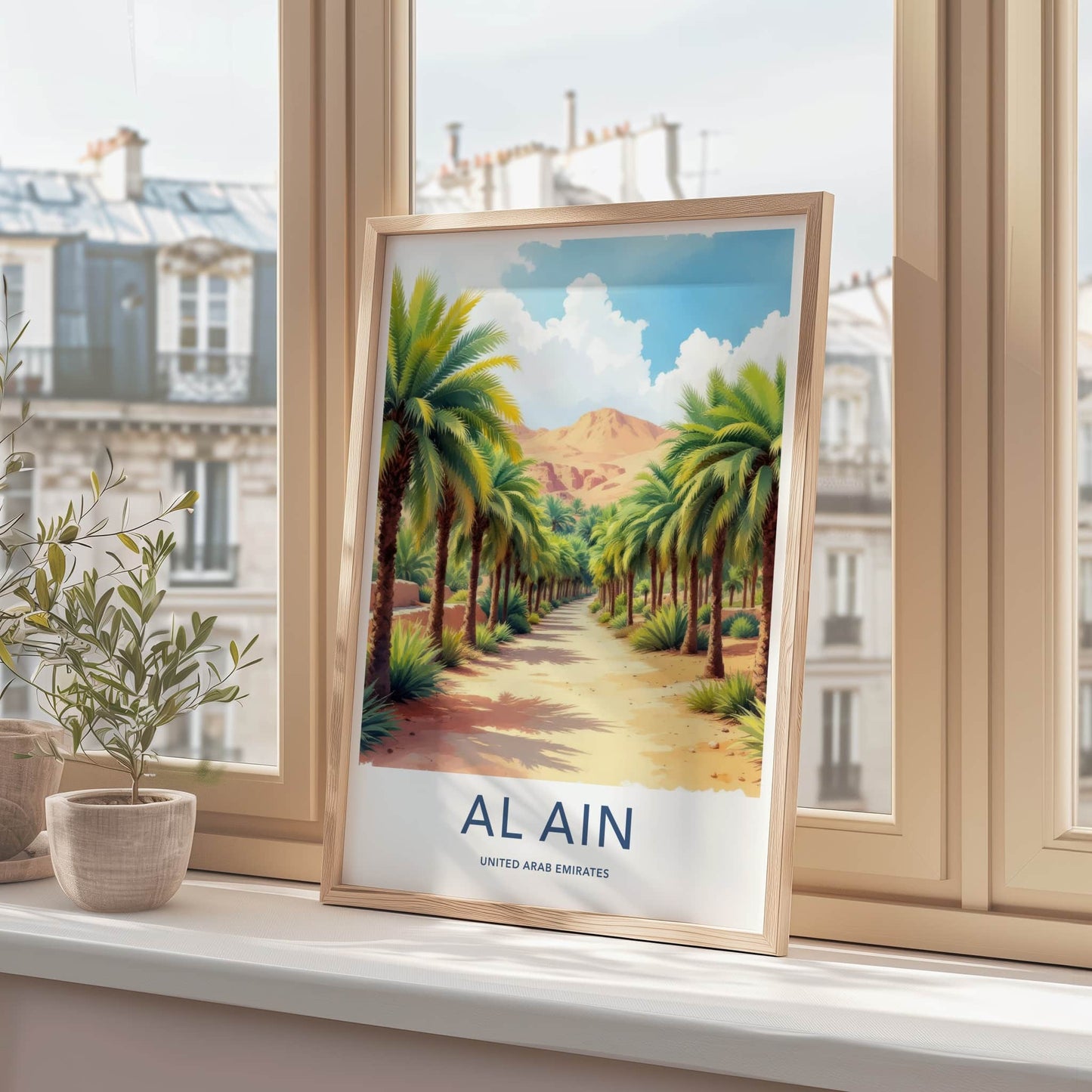 AL Ain Poster United Arab Emirates Palm Trees Desert Fine Art Wall Art