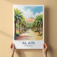 AL Ain Poster United Arab Emirates Palm Trees Desert Fine Art Wall Art