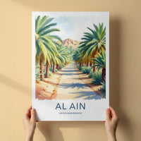 Al Ain Poster - United Arab Emirates Travel Art - Oasis Mountain Path Home Decor