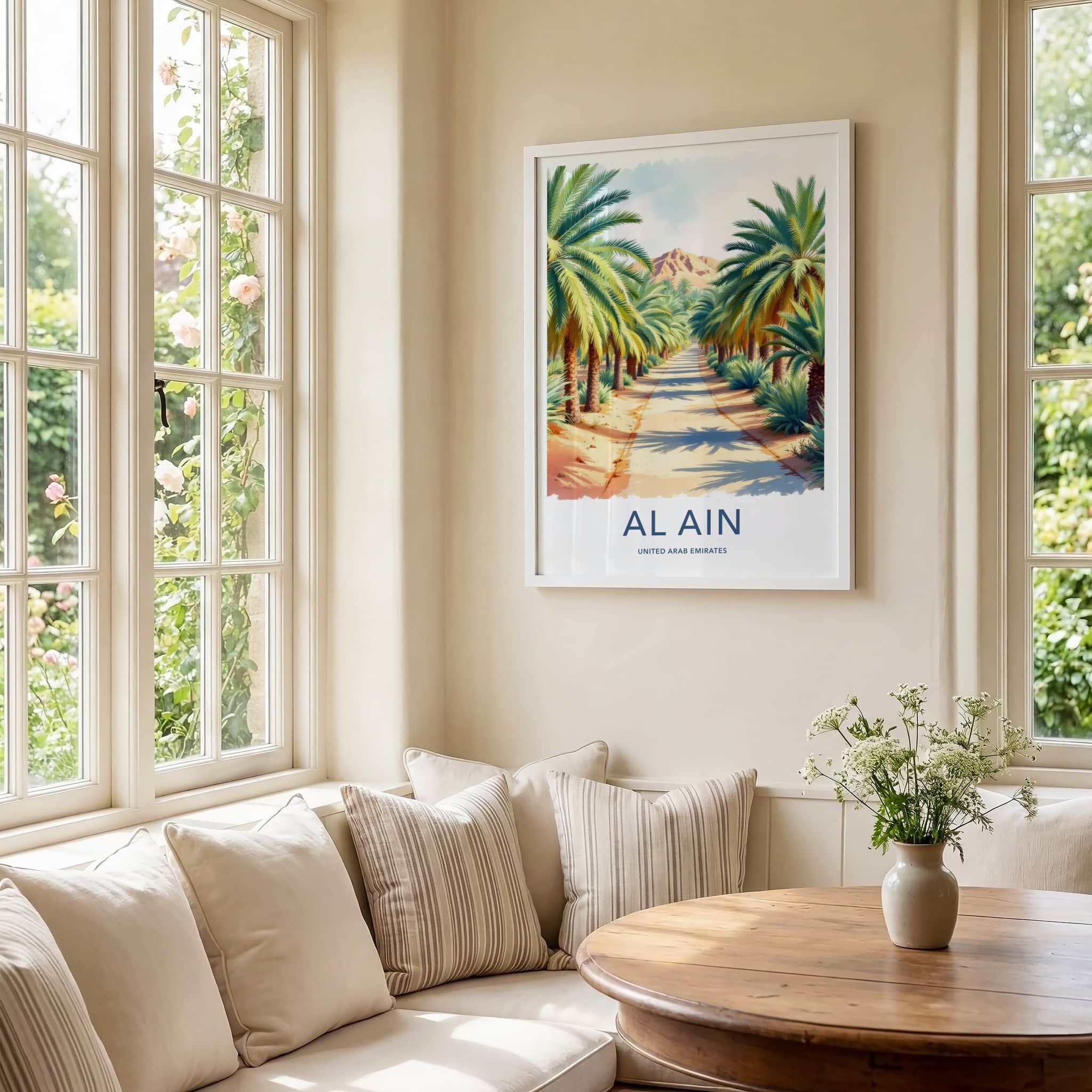 Al Ain Poster - United Arab Emirates Travel Art - Oasis Mountain Path Home Decor