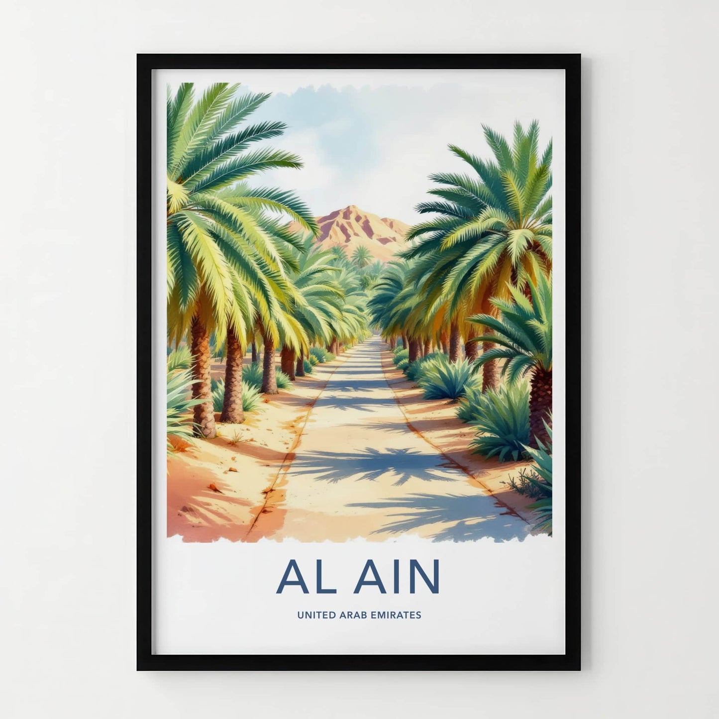 Al Ain Poster - United Arab Emirates Travel Art - Oasis Mountain Path Home Decor