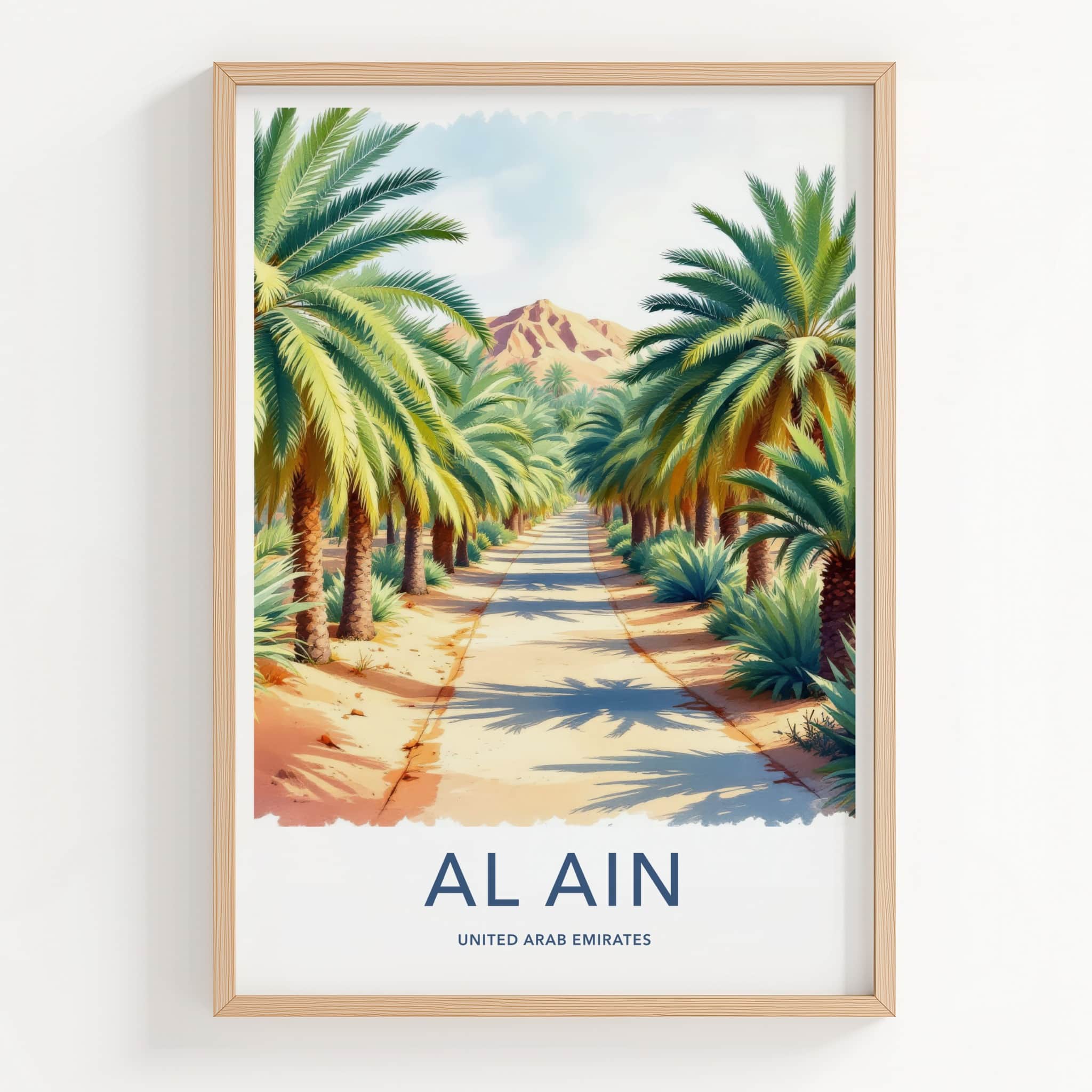 Al Ain Poster - United Arab Emirates Travel Art - Oasis Mountain Path Home Decor