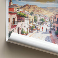 AL-BALAD Poster - Jordan Travel Art - Vibrant Cobblestone Street Home Decor