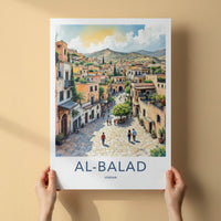 AL-BALAD Poster - Jordan Travel Art - Vibrant Village Street Home Decor