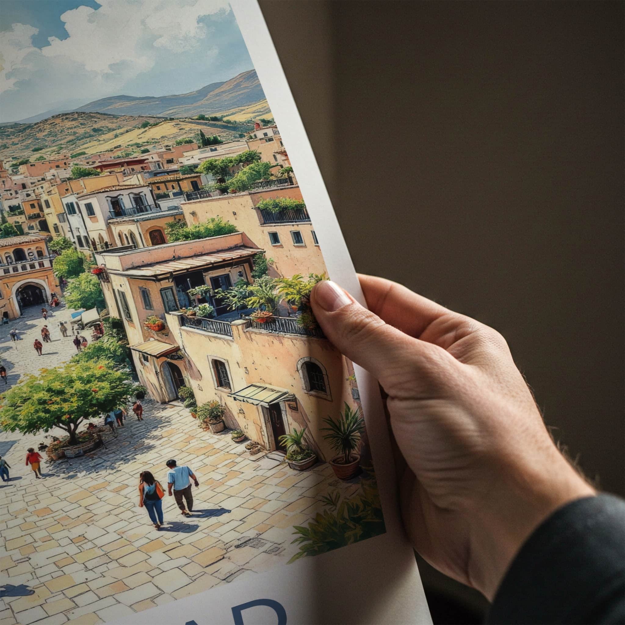 AL-BALAD Poster - Jordan Travel Art - Vibrant Village Street Home Decor
