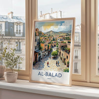 AL-BALAD Poster - Jordan Travel Art - Vibrant Village Street Home Decor