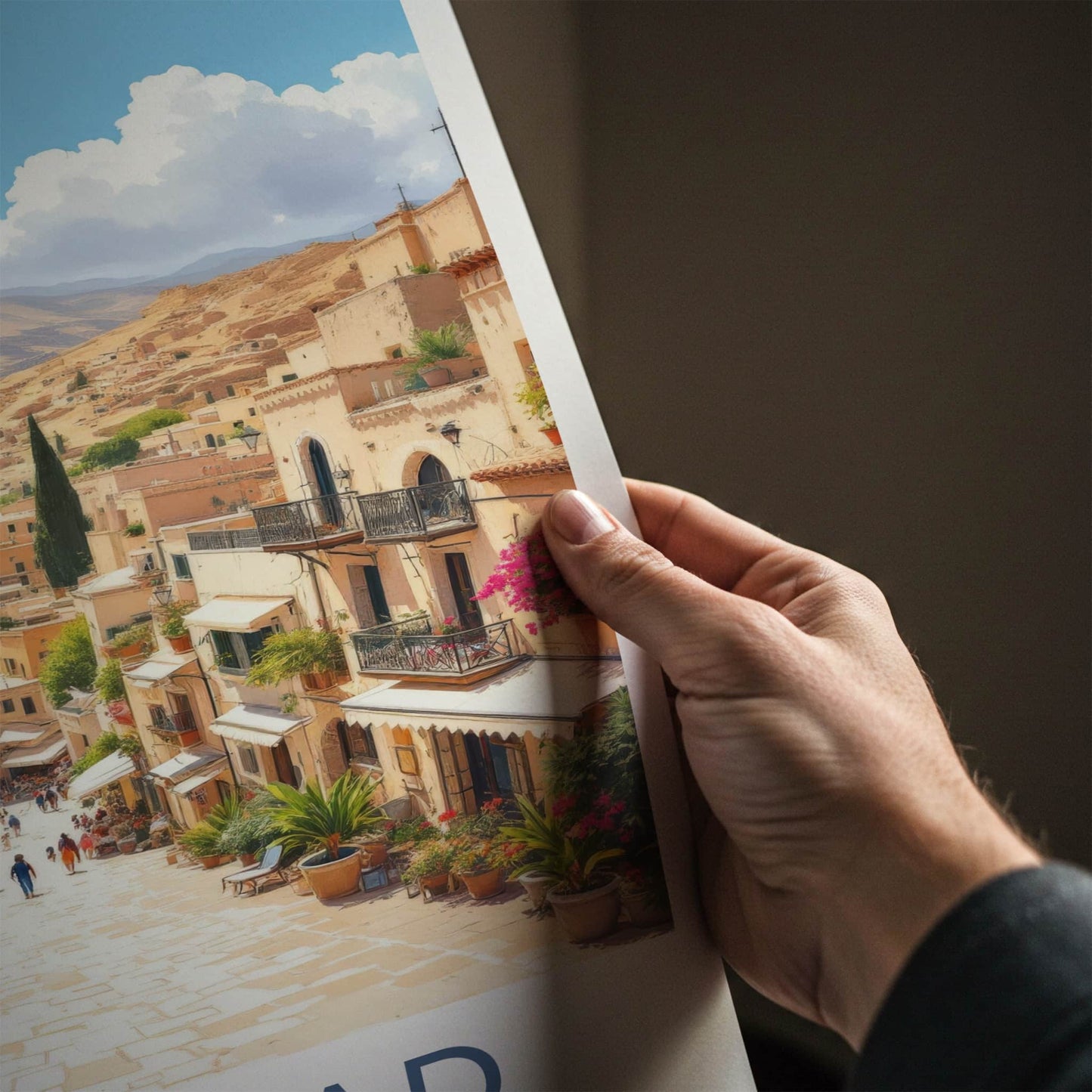 Al-Balad Poster - Jordan Travel Art - Winding Street Coastal Home Decor