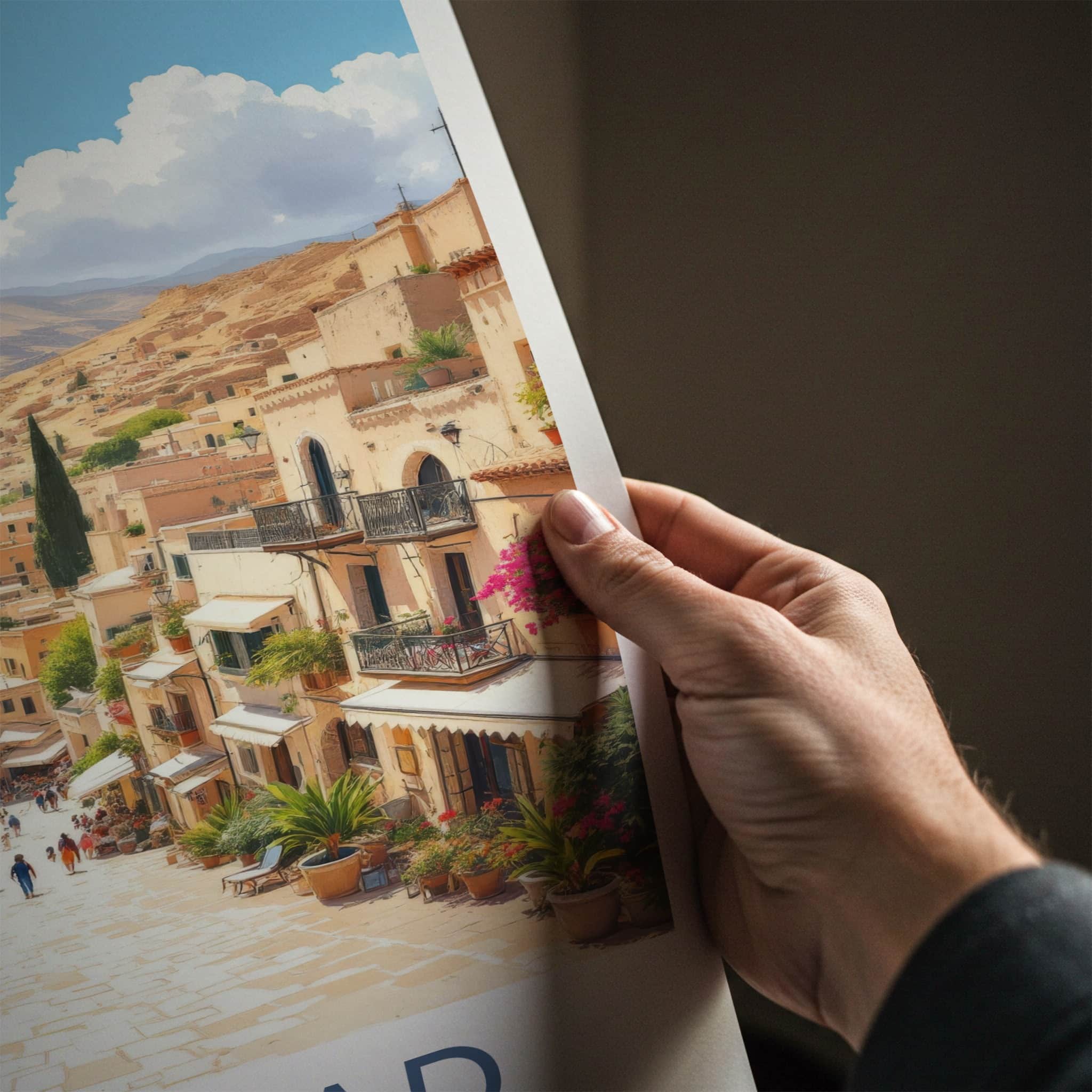 Al-Balad Poster - Jordan Travel Art - Winding Street Coastal Home Decor