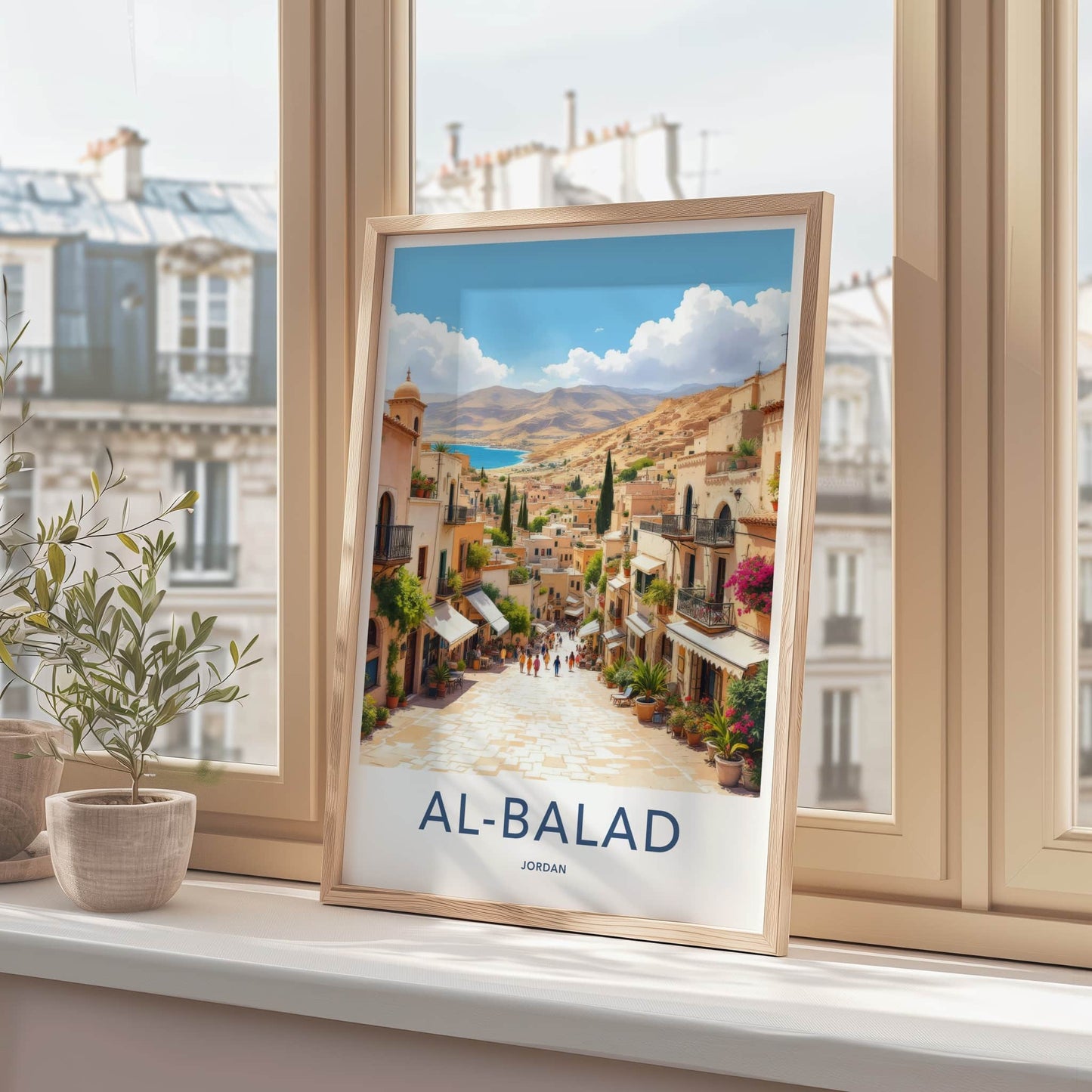 Al-Balad Poster - Jordan Travel Art - Winding Street Coastal Home Decor