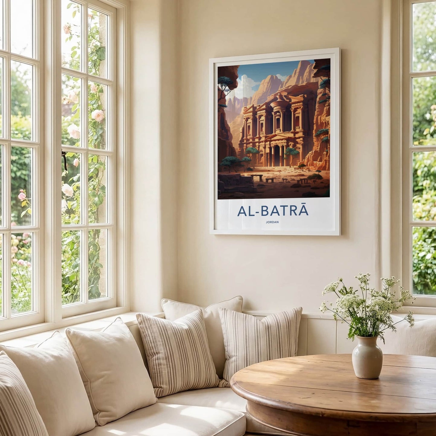 Al Batra Poster - Jordan Travel Art - Ancient Rock Structure Home Decor