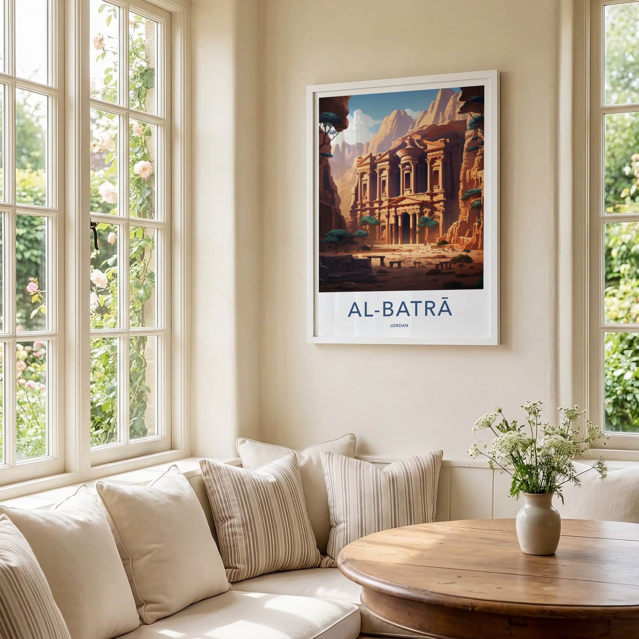Al Batra Poster - Jordan Travel Art - Ancient Rock Structure Home Decor