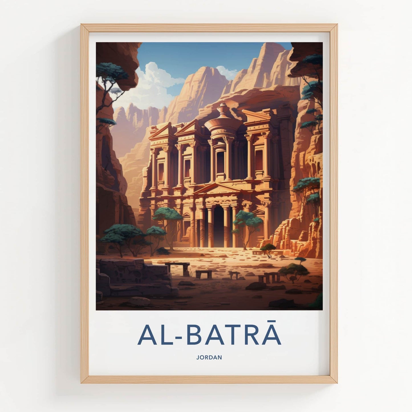 Al Batra Poster - Jordan Travel Art - Ancient Rock Structure Home Decor
